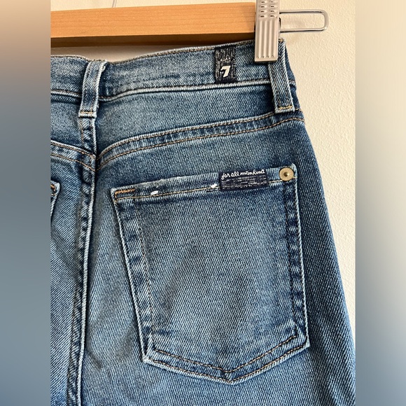 7 FOR ALL MANKIND High Waist Ankle Skinny | Shimmer Stripe | Size 24 - Picture 6 of 14